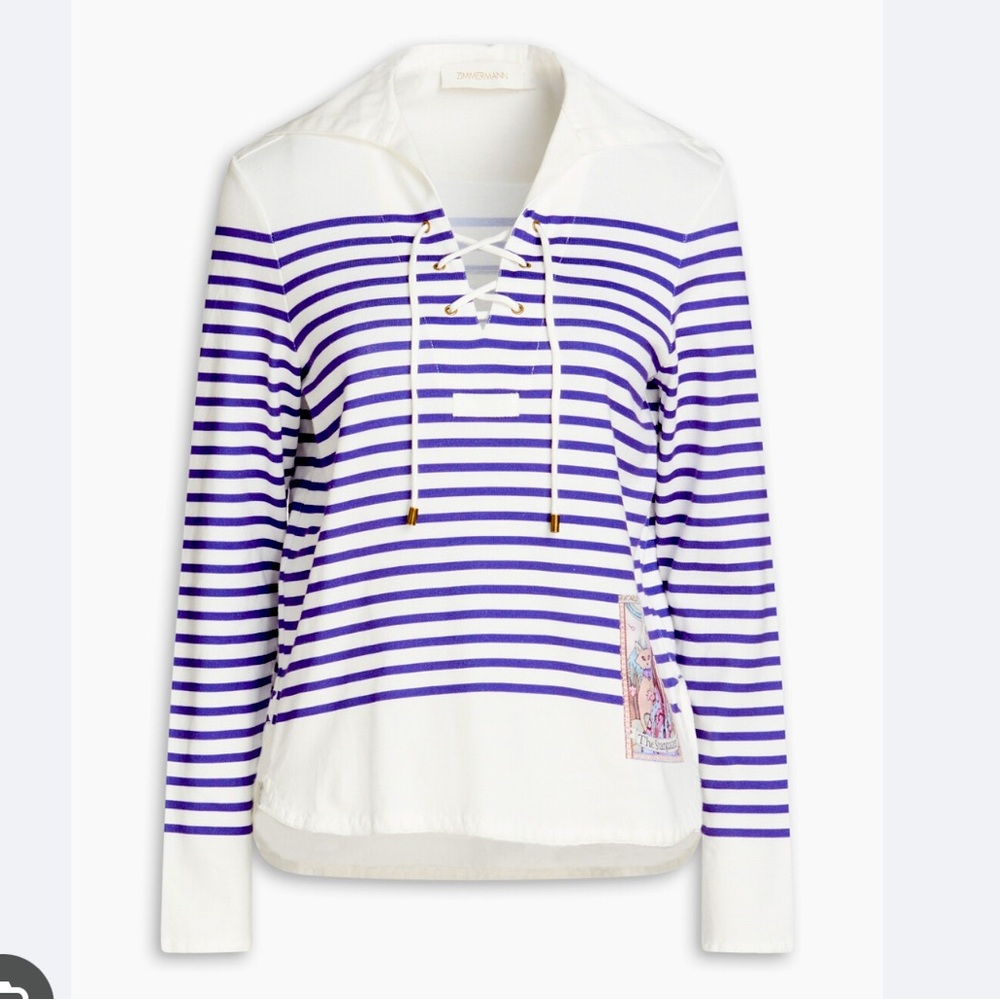 ZIMMERMAN “Stargazer” henley mixed media top (Z1)